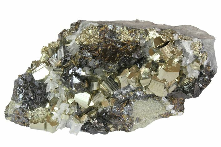 Pyrite, Sphalerite & Quartz Crystal Association - Peru #138157